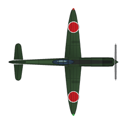 A6M5 fighter, seen from above